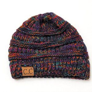 C.C Beanie Hat Multi-Color Blue Green Orange